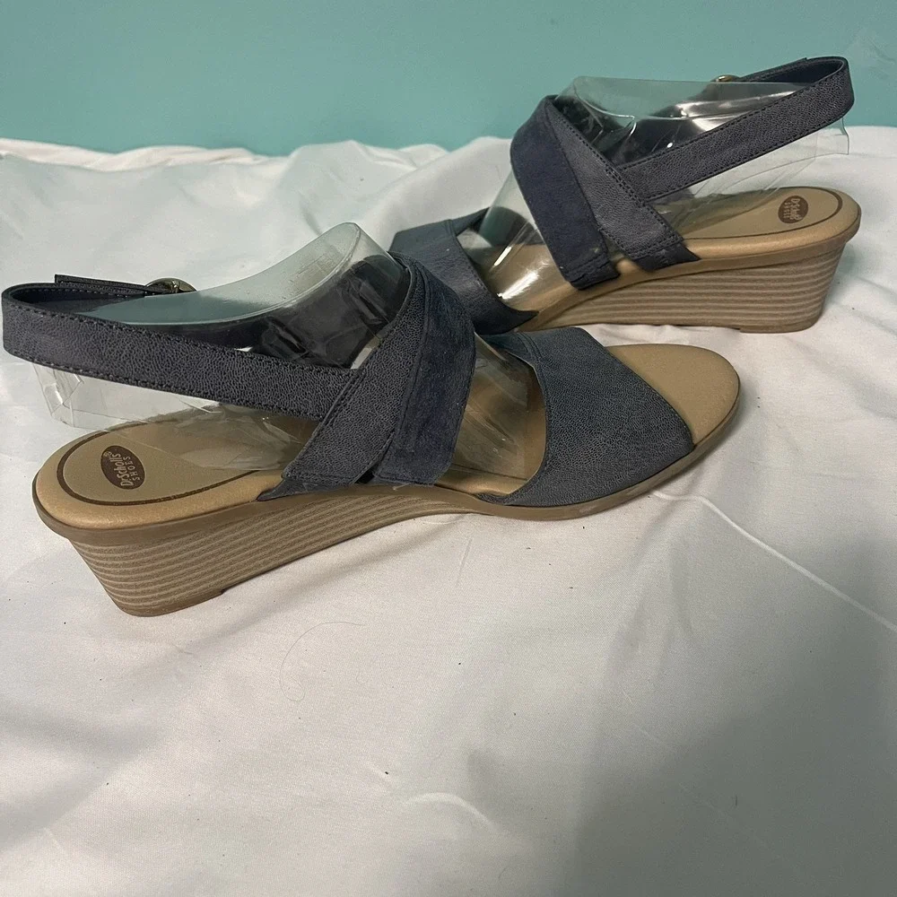 Dr. Scholls Gia Women's Blue Wedges Size 9.5.‎ S-428